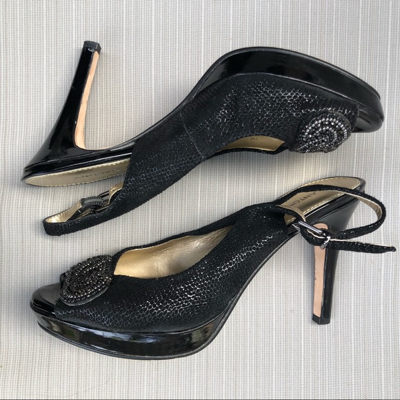 Antonio Melani Black Evening Heels - Picture 3 of 5